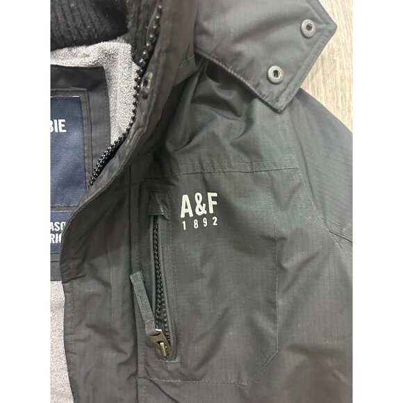 Abercrombie Fitch All Season Weather Warrior Hooded Parka Coat Women's M Black - Picture 3 of 10